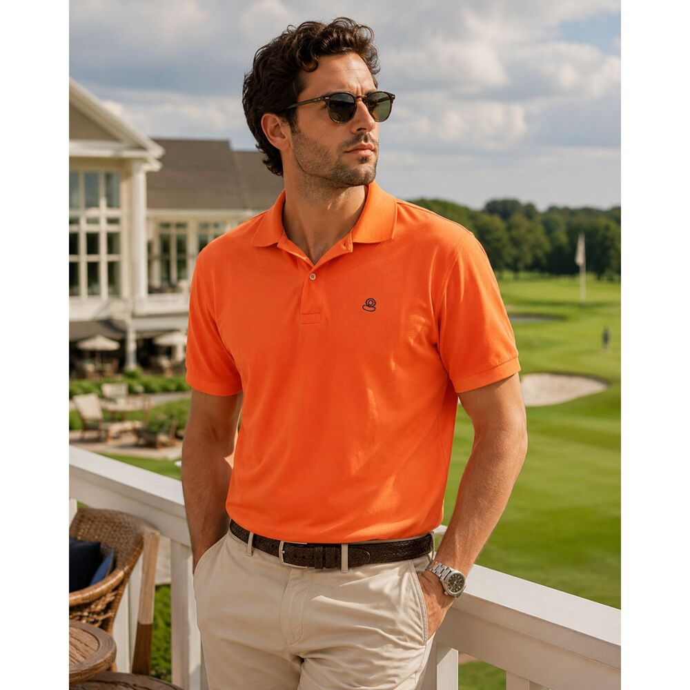Invicta Orange Polo Shirt Men's Large Short Sleeves Luxury